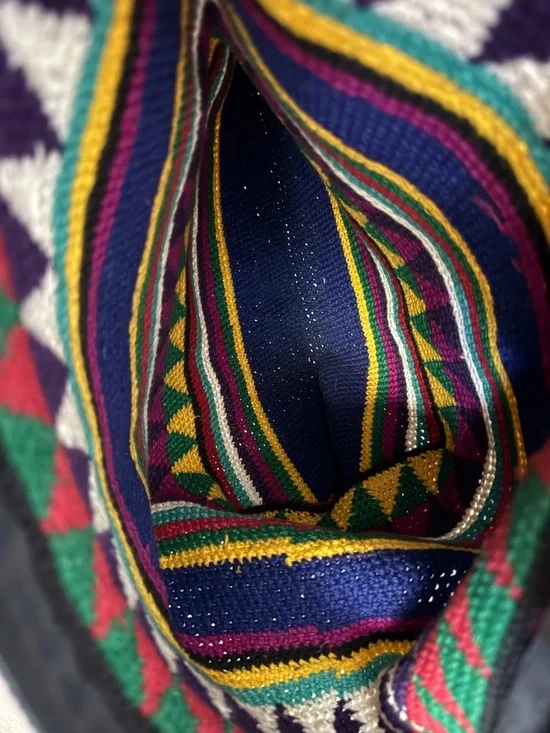 Vintage Guatemalan Handwoven Boho Bag - Vibrant Mayan Geometric Design - Picture 3 of 16
